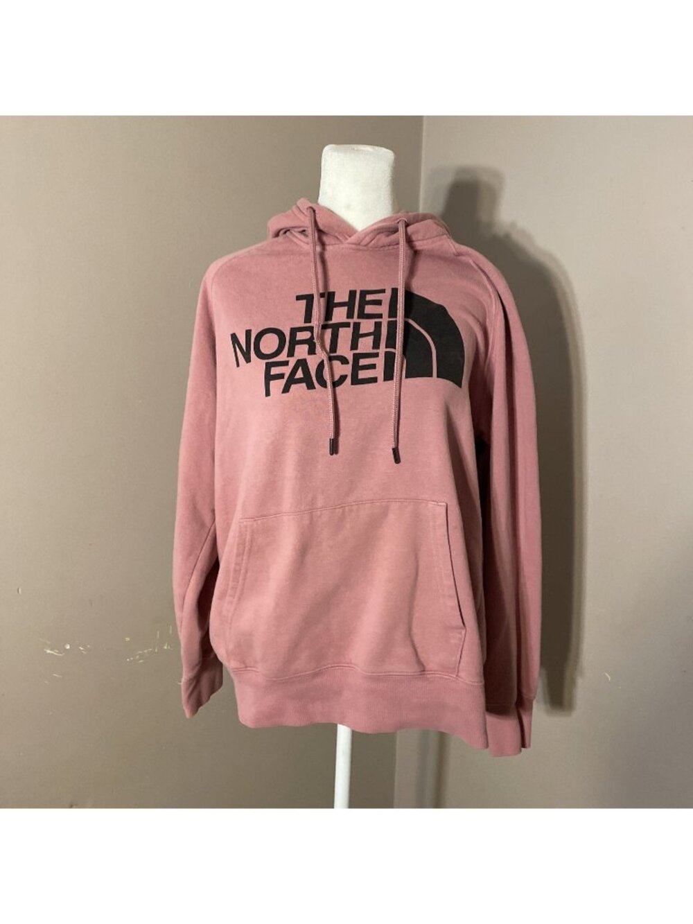 The North Face Womens Medium Hoodie Pink Mauve Pullover Sweatshirt Logo Graphic
